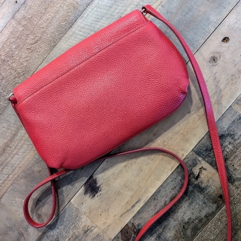 Coach Liv Turnlock Leather Crossbody Pouch Red Pebbled Mini Bag Y2K